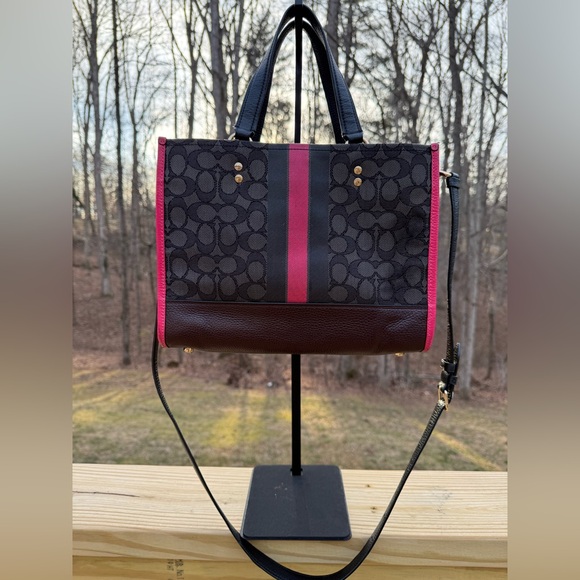 Coach Dempsey Carryall in Signature Jacquard & Pebbled Leather - Picture 2 of 8